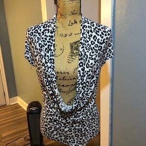 Black & White Lace Back Top